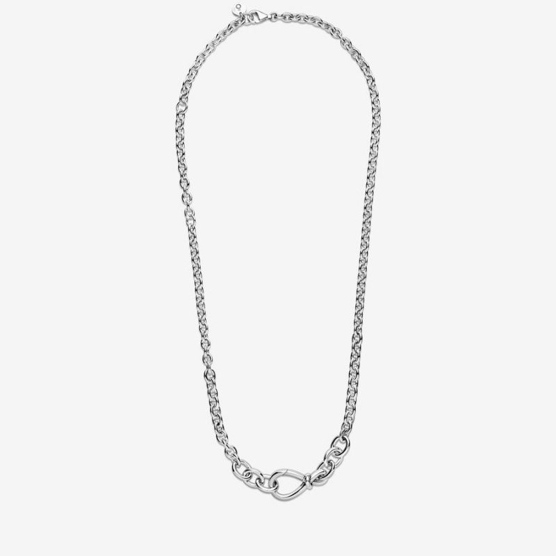 Pendant Necklaces Pandora Chunky Infinity Knot Argent | 9347806-CB