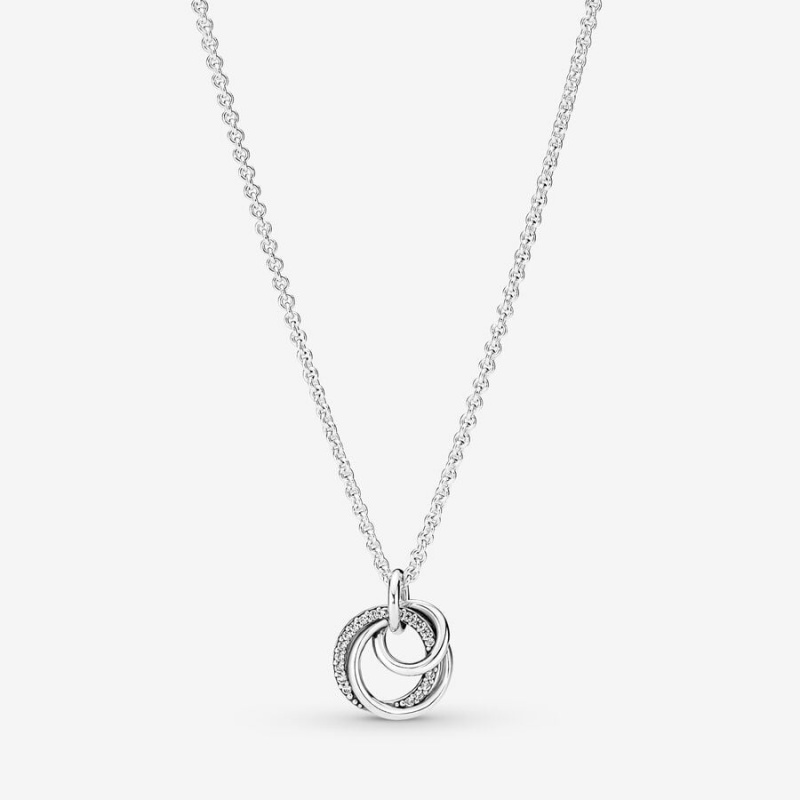 Pendant Necklaces Pandora Family Always Encircled Pendant Necklace Argent | 0436285-QP