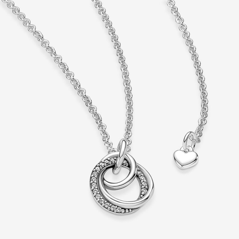 Pendant Necklaces Pandora Family Always Encircled Argent | 8642713-PF