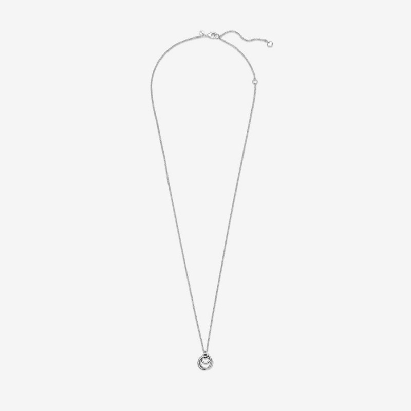 Pendant Necklaces Pandora Family Always Encircled Argent | 8642713-PF