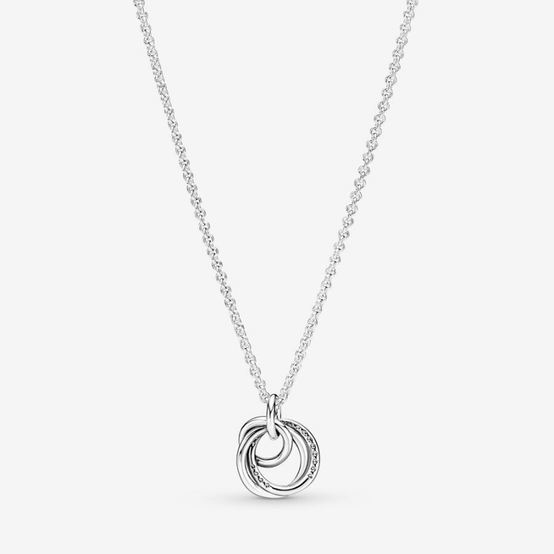 Pendant Necklaces Pandora Family Always Encircled Argent | 8642713-PF