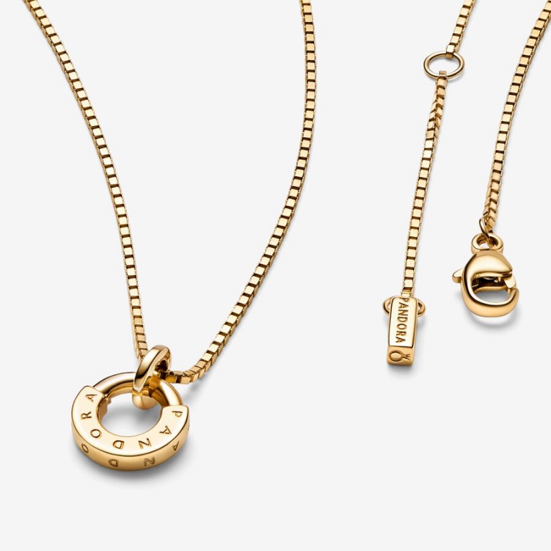 Pendant Necklaces Pandora Signature I-D Collier Doré | 1237689-NG