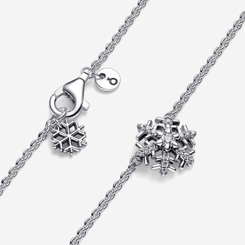 Pendant Necklaces Pandora Sparkling Snowflake Argent | 7680514-DZ