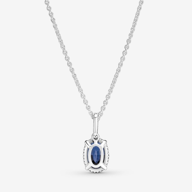 Pendant Necklaces Pandora Sparkling Statement Halo Argent | 0189672-KJ