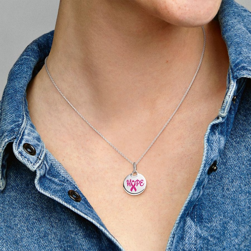 Pendentifs Pandora Hope Pink Ribbon Argent | 9582340-IC