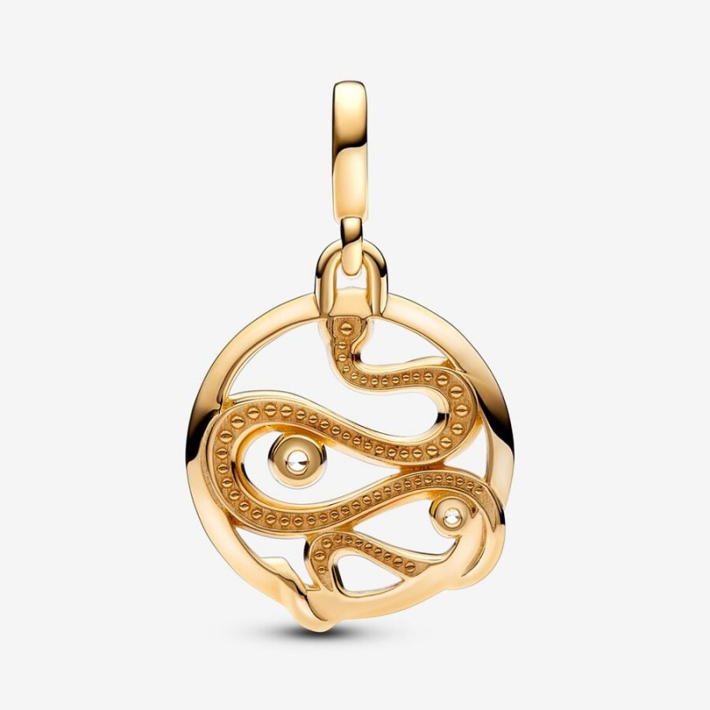 Pendentifs Pandora ME Pavé Snake Medallion Doré | 7632089-UR