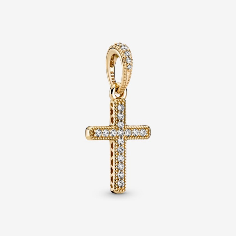 Pendentifs Pandora Sparkling Cross Doré | 8421905-PC