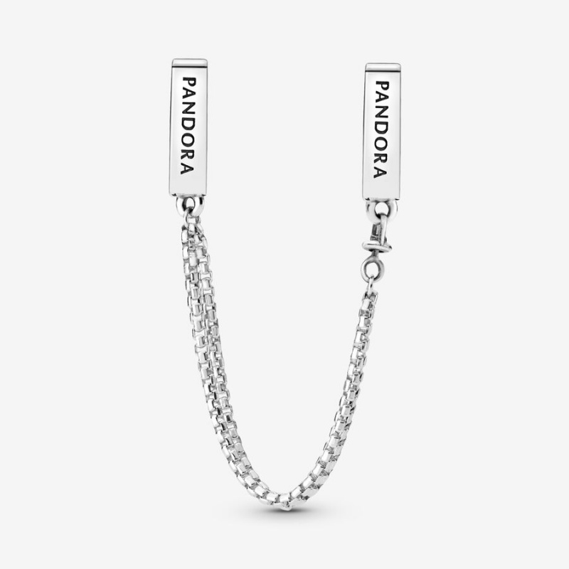 Safety Chains Pandora Reflexions™ Sparkling Sécurité Clip Argent | 0129385-MB