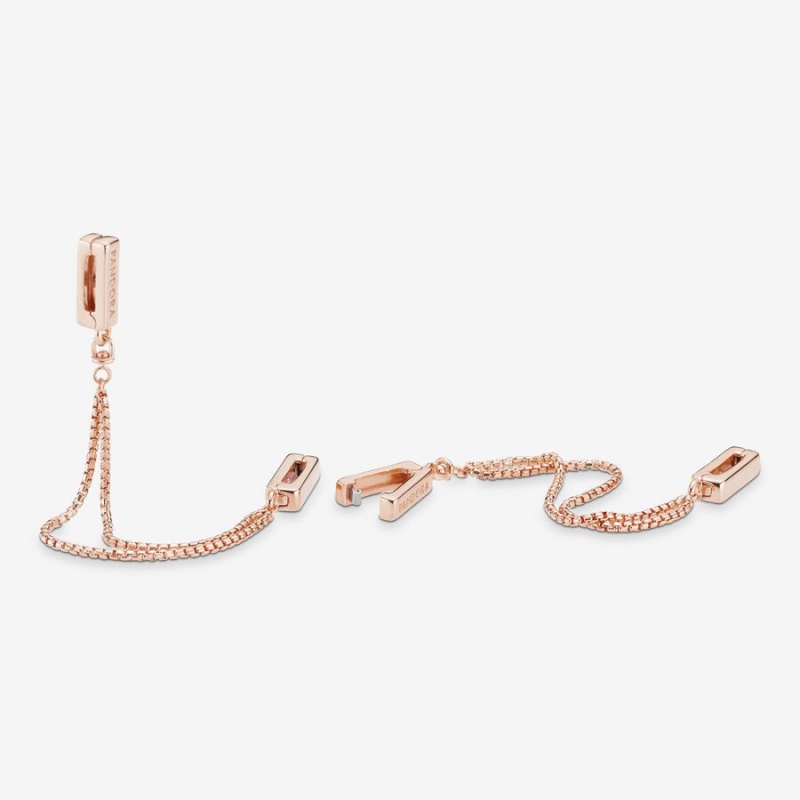 Safety Chains Pandora Sécurité Clip Rose Doré | 0867932-WS