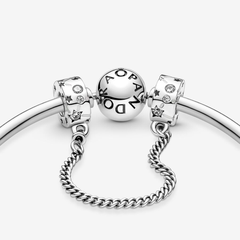 Safety Chains Pandora Stars & Galaxy Sécurité Argent | 6305249-YJ