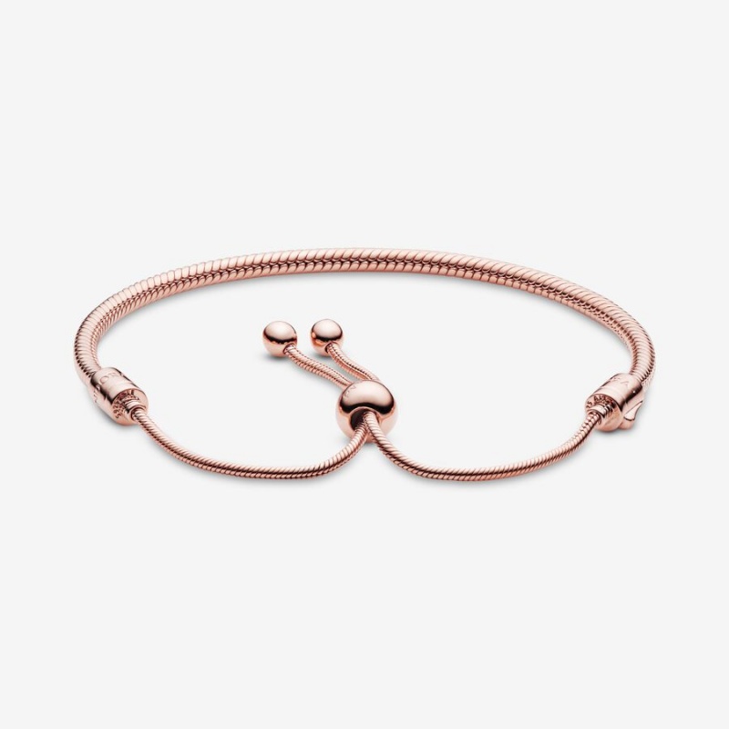 Sliding Bracelets Pandora Moments Snake Slider Rose Doré | 3987246-XF