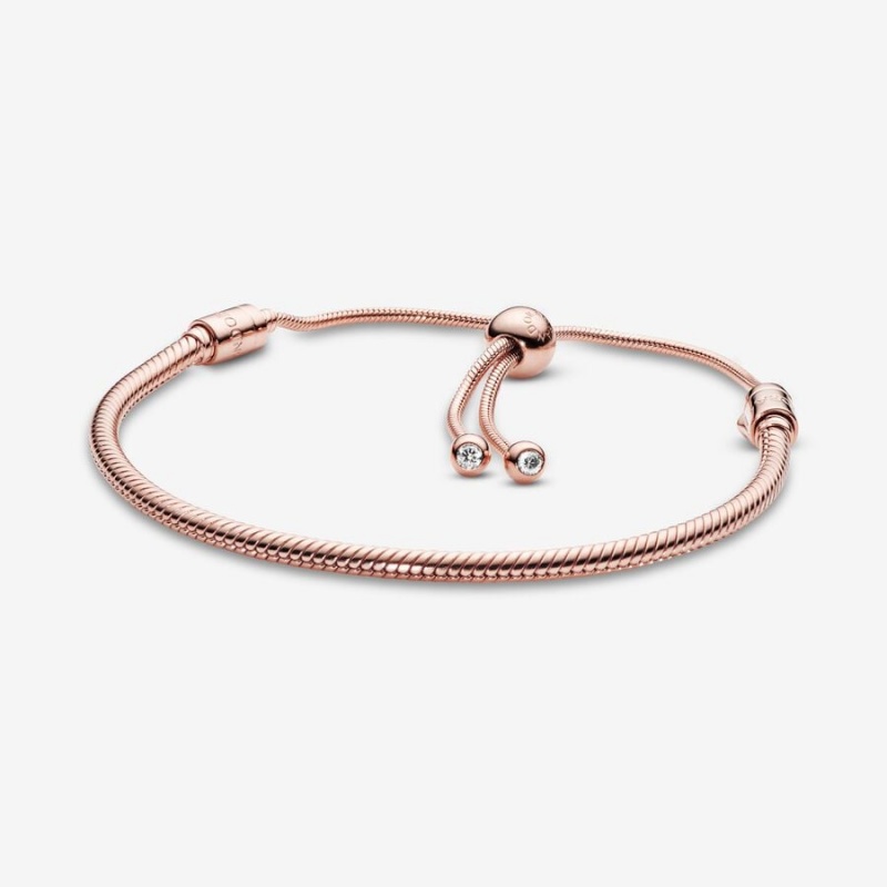 Sliding Bracelets Pandora Moments Snake Slider Rose Doré | 3987246-XF