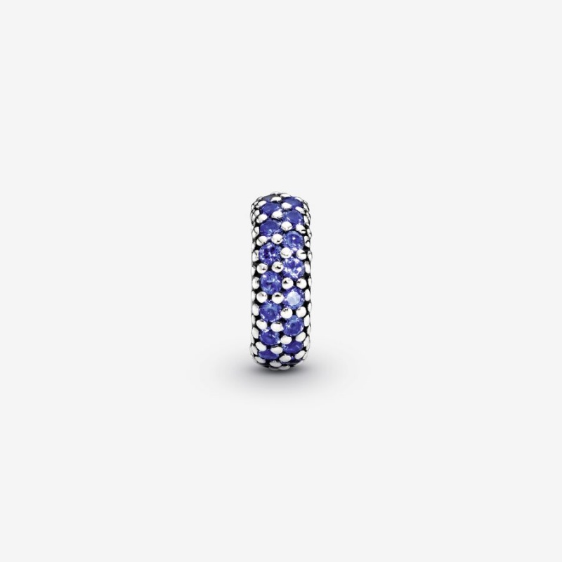 Spacer Charms Pandora Blue Sparkle Spacer Argent | 4790356-DW