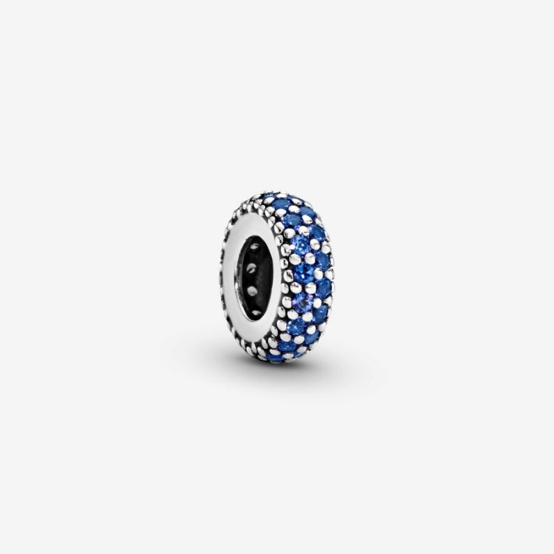 Spacer Charms Pandora Blue Sparkle Spacer Argent | 4790356-DW