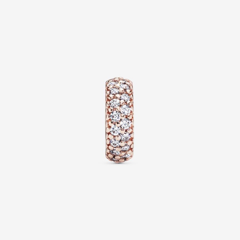 Spacer Charms Pandora Clear Sparkle Spacer Rose Doré | 1637205-PZ