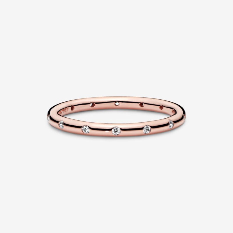 Stackable Rings Pandora Simple Sparkling Rose Doré | 6284715-DZ