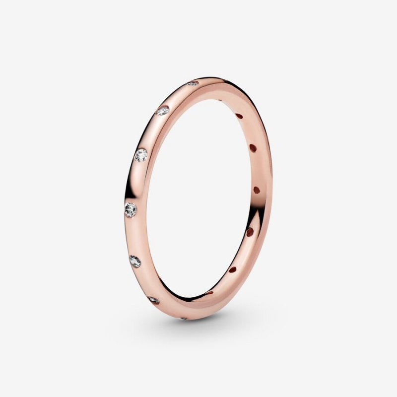 Stackable Rings Pandora Simple Sparkling Rose Doré | 6284715-DZ