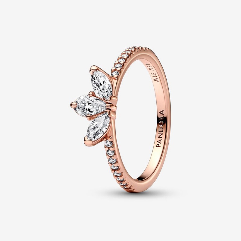 Stackable Rings Pandora Sparkling Herbarium Cluster Rose Doré | 4329850-TG